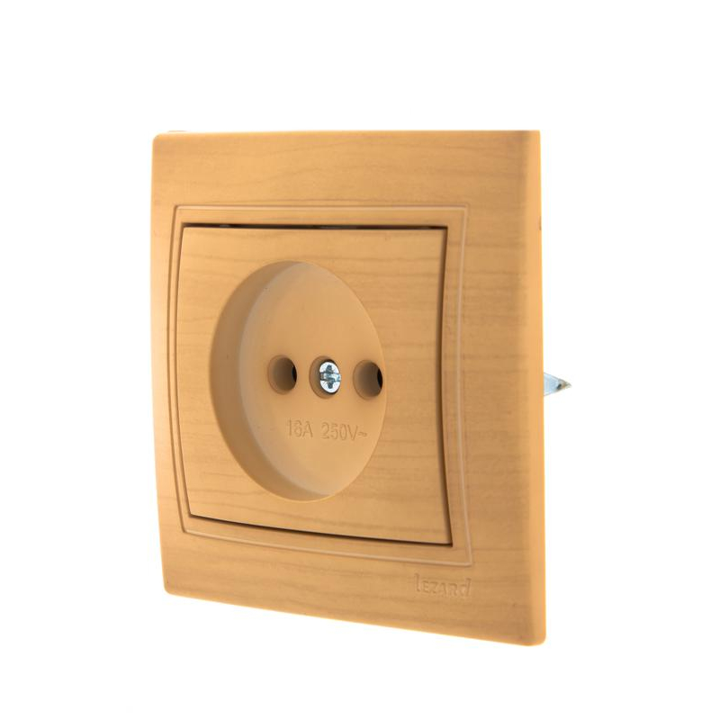 Розетка 1-м Мира без заземл. керамика ясень LEZARD 701-4747-121