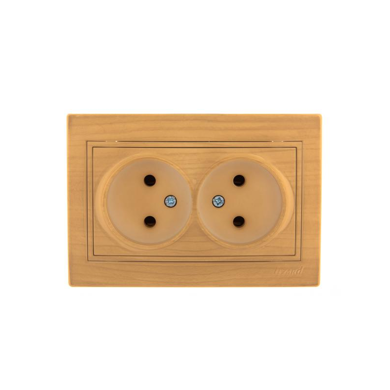 Розетка 2-м Мира без заземл. керамика ясень LEZARD 701-4747-128