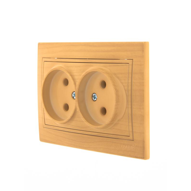 Розетка 2-м Мира без заземл. керамика ясень LEZARD 701-4747-128