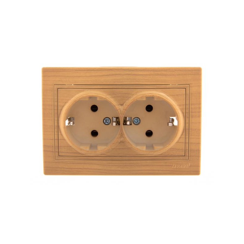 Розетка 2-м Мира с заземл. керам. ясень LEZARD 701-4747-127