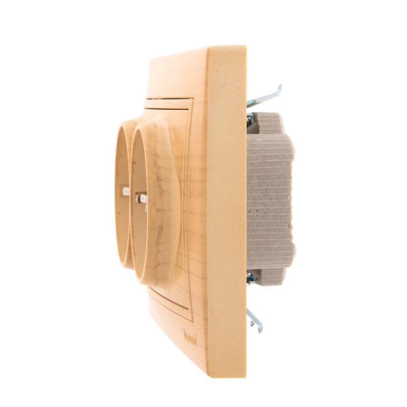 Розетка 2-м Мира с заземл. керам. ясень LEZARD 701-4747-127