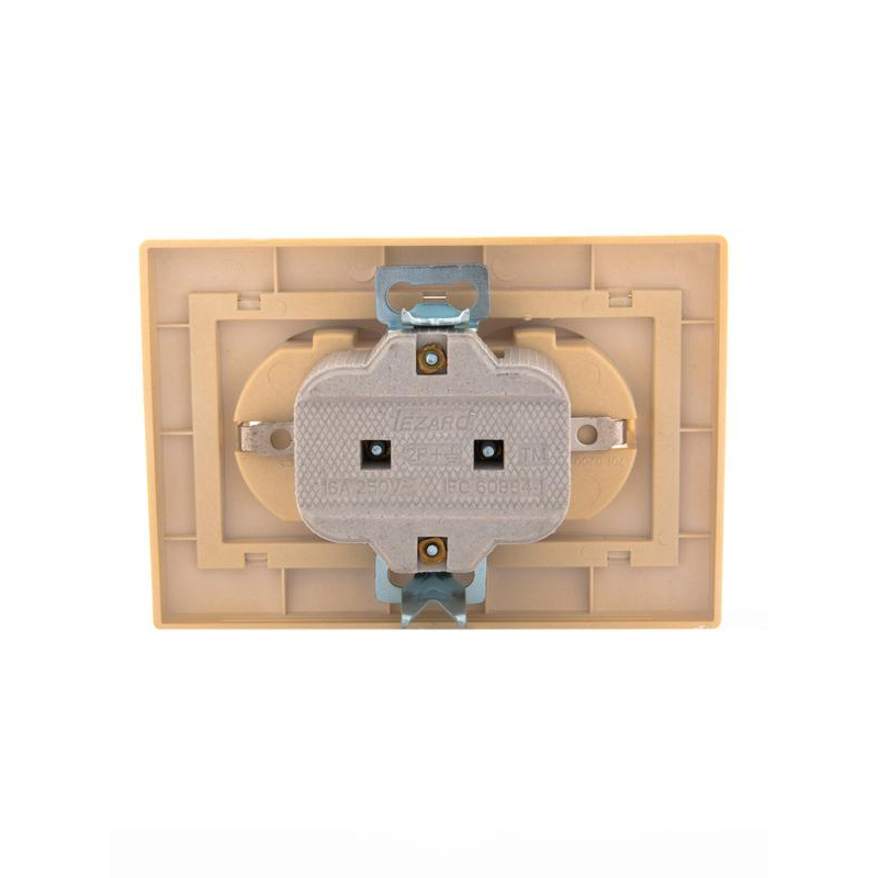 Розетка 2-м Мира с заземл. керам. ясень LEZARD 701-4747-127