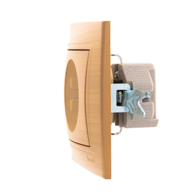 Розетка 1-м Мира с заземл. керамика ясень LEZARD 701-4747-122