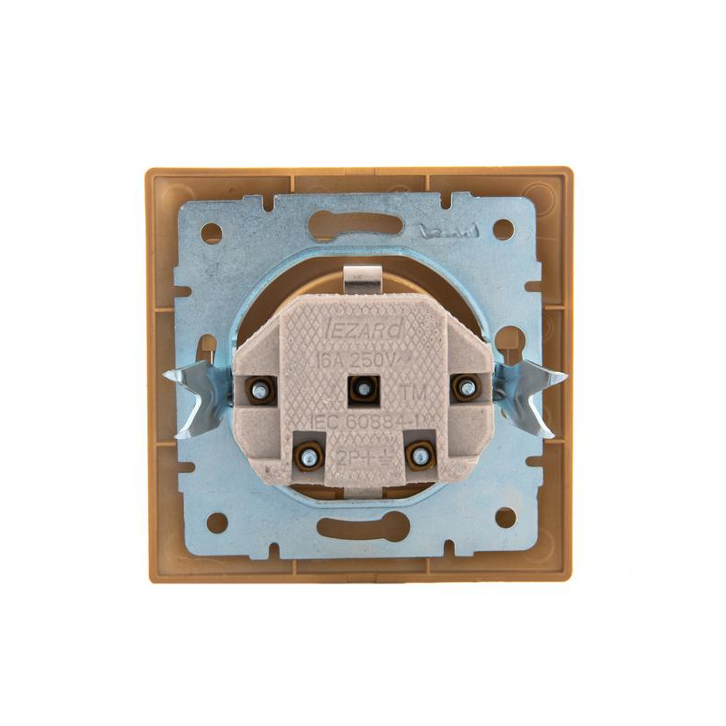 Розетка 1-м Мира с заземл. керамика ясень LEZARD 701-4747-122