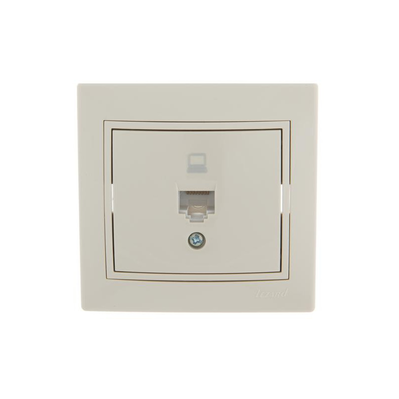 Розетка компьютерная 1-м СП Мира RJ45 крем/крем LEZARD 701-0303-139 Розетка компьютерная 1-м СП Мира RJ45 крем/крем LEZARD 701-0303-139