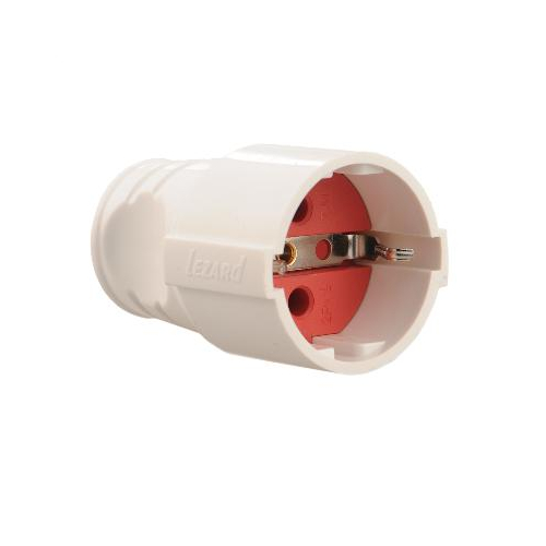 Штепсель с заземл. бел. LEZARD 715-0701-607