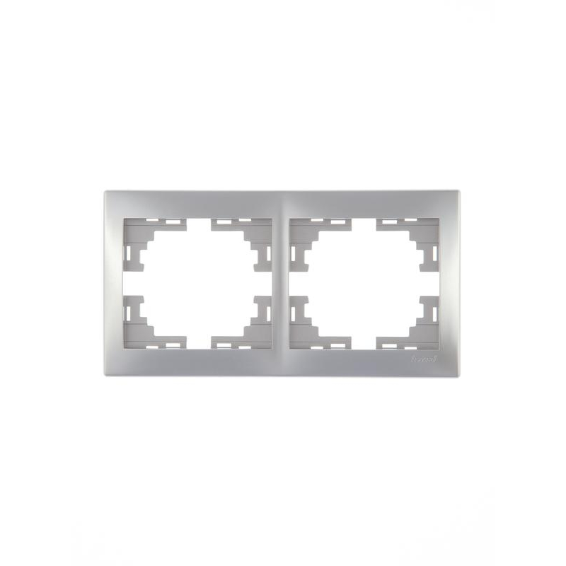 Рамка 2-м Мира горизонт. метал. сер. LEZARD 701-1000-147