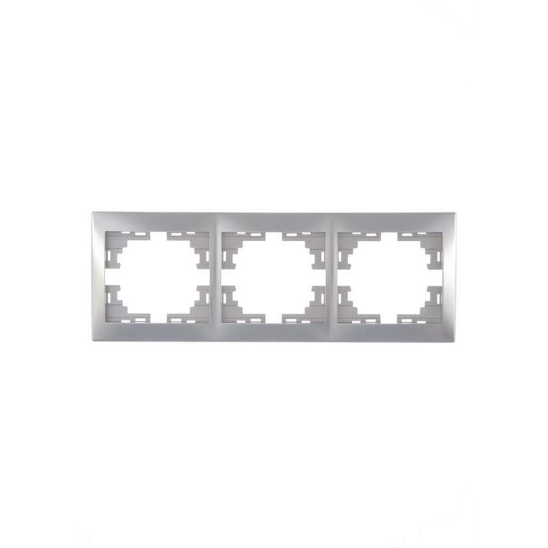 Рамка 3-м Мира горизонт. метал. сер. LEZARD 701-1000-148