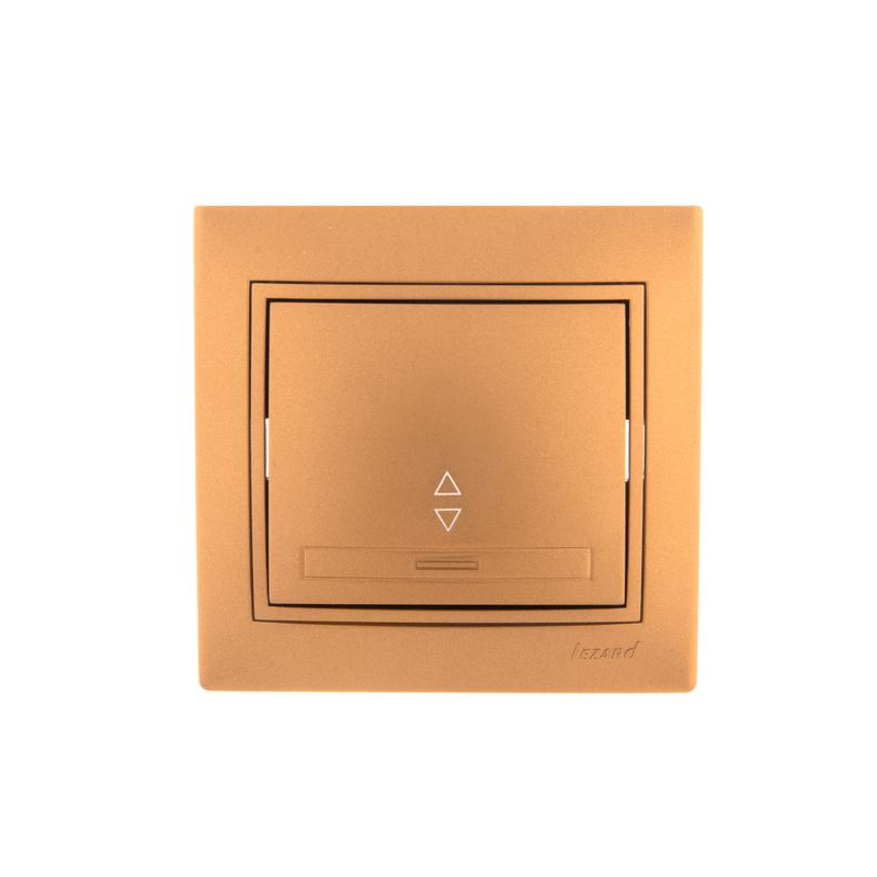 Выключатель проходной 1-кл. СП Мира 10А IP20 со вставкой зол. метал. LEZARD 701-1313-105