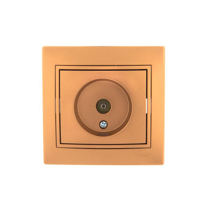 Розетка TV СП Мира оконечная метал. зол. LEZARD 701-1313-130