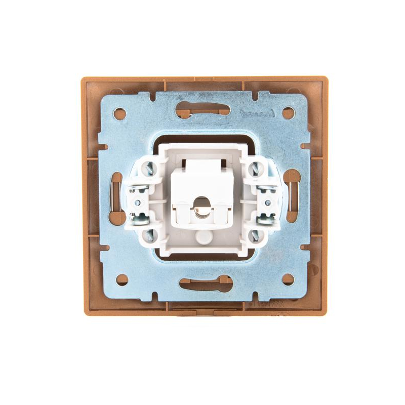 Розетка компьютерная 1-м СП Мира RJ45 метал. зол. LEZARD 701-1313-139