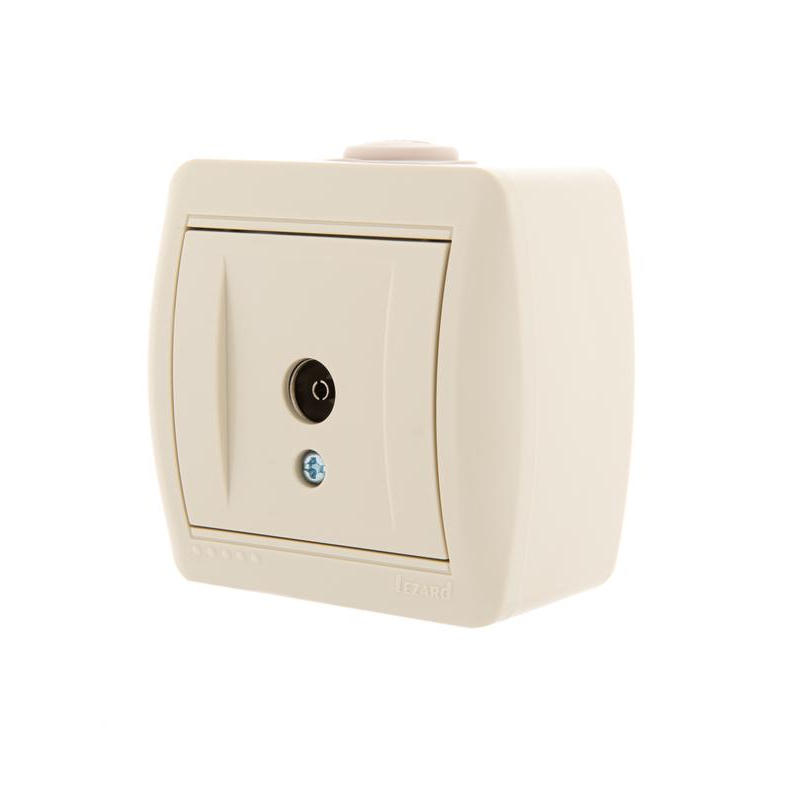 Розетка оконечная TV ОП Ната 16А IP20 крем. LEZARD 710-0300-130