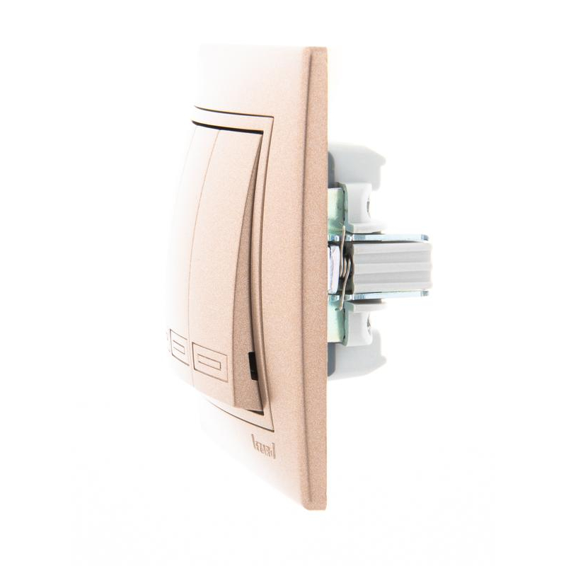 Выключатель 3-кл. СП Мира 10А со вставкой свет. корич. перламутр. LEZARD 701-3131-109