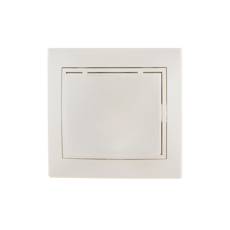 Розетка 1-м СП Мира 16А IP20 с заземл. с крышкой со вставкой керамика жемчуж./бел. перламутр. LEZARD 701-3030-123