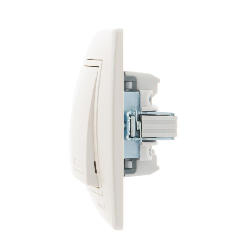 Выключатель 3-кл. СП Мира 10А со вставкой жемчуж./бел. перламутр. LEZARD 701-3030-109