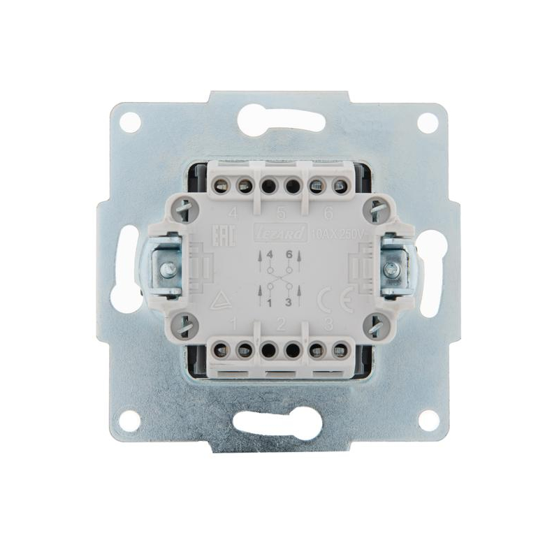 Механизм выключателя промежуточного 1-кл. 2п СП Karina 10А IP20 черн. бархат LEZARD 707-4288-107