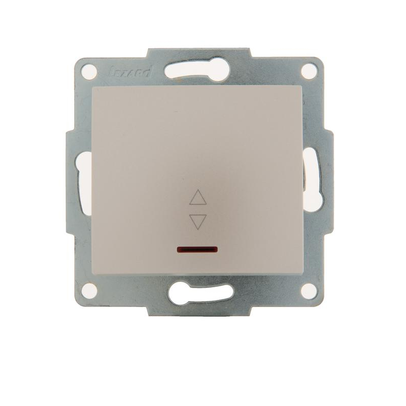 Механизм выключателя проходного 1-кл. 1п СП Karina 10А IP20 с подсветкой жемчуж./бел. перламутр. LEZARD 707-3088-114