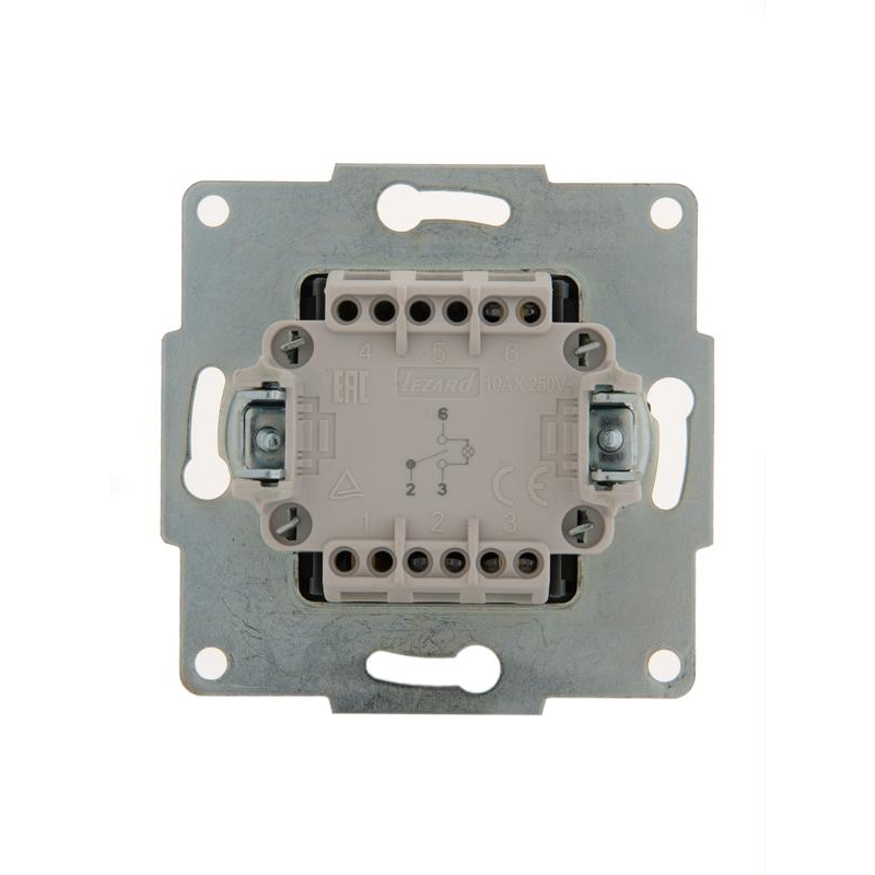 Механизм выключателя проходного 1-кл. 1п СП Karina 10А IP20 с подсветкой жемчуж./бел. перламутр. LEZARD 707-3088-114