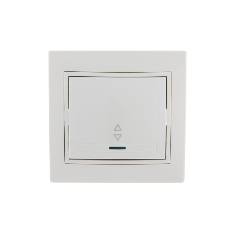 Выключатель проходной 1-кл. СП Мира 10А с подсветкой с бел. вставкой бел. LEZARD 701-0202-114