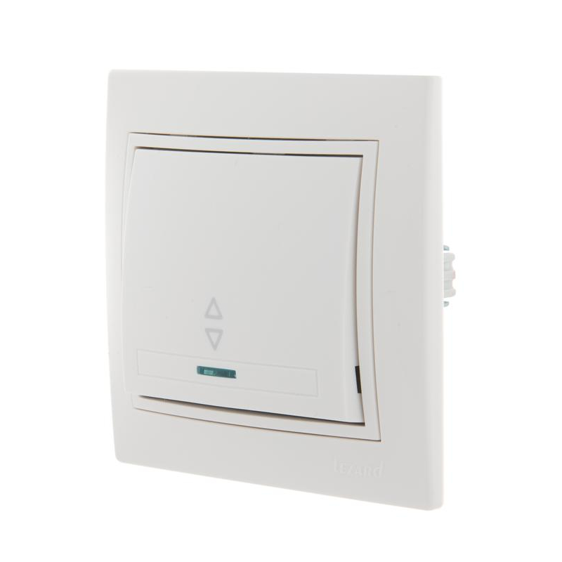 Выключатель проходной 1-кл. СП Мира 10А с подсветкой с бел. вставкой бел. LEZARD 701-0202-114