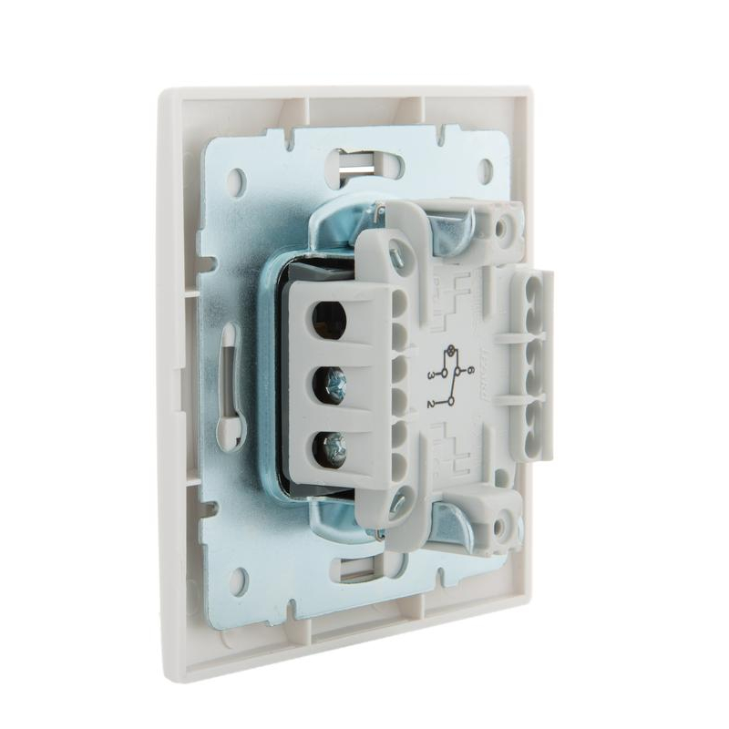 Выключатель проходной 1-кл. СП Мира 10А с подсветкой с бел. вставкой бел. LEZARD 701-0202-114