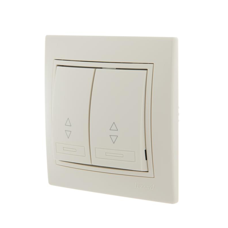 Выключатель проходной 2-кл. СП Мира 10А со вставкой крем. LEZARD 701-0303-106