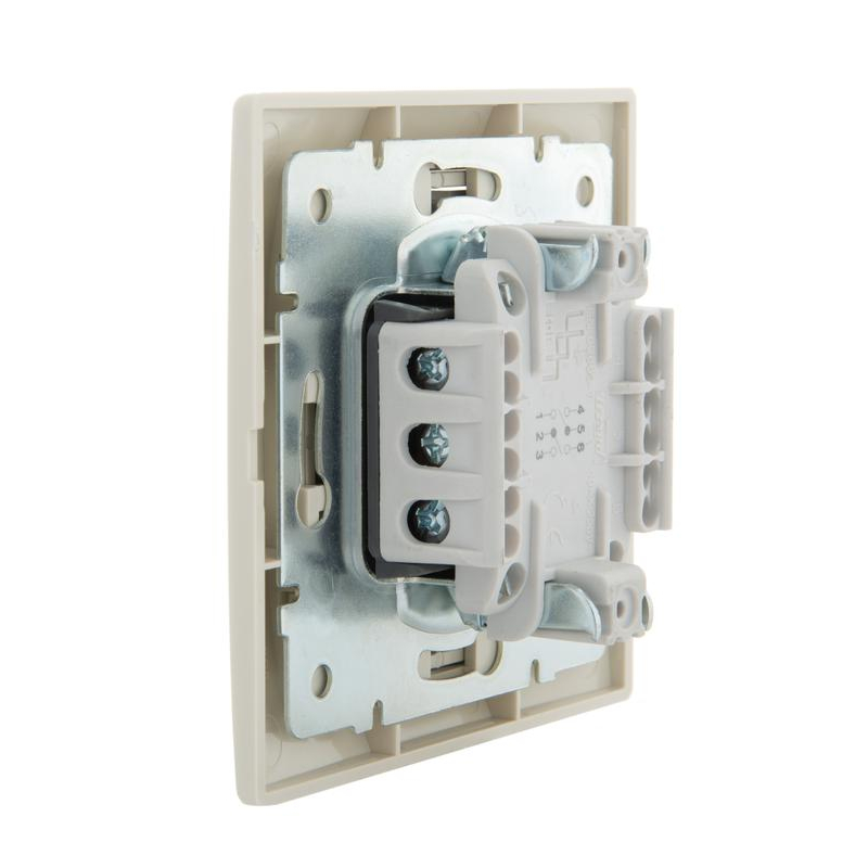 Выключатель проходной 2-кл. СП Мира 10А со вставкой крем. LEZARD 701-0303-106