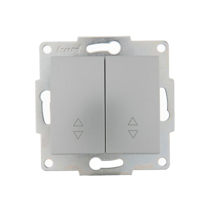 KARINA Выключатель проходной двойной матовое серебро (10шт/120шт) (707-4388-106)