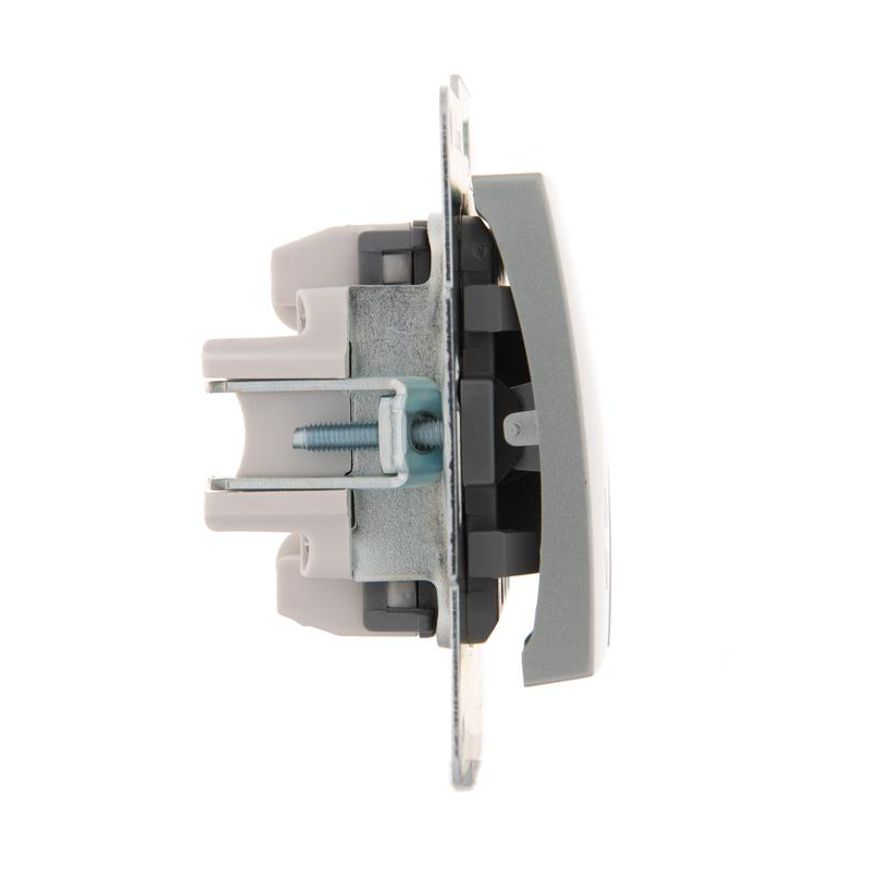 KARINA Выключатель проходной двойной матовое серебро (10шт/120шт) (707-4388-106)