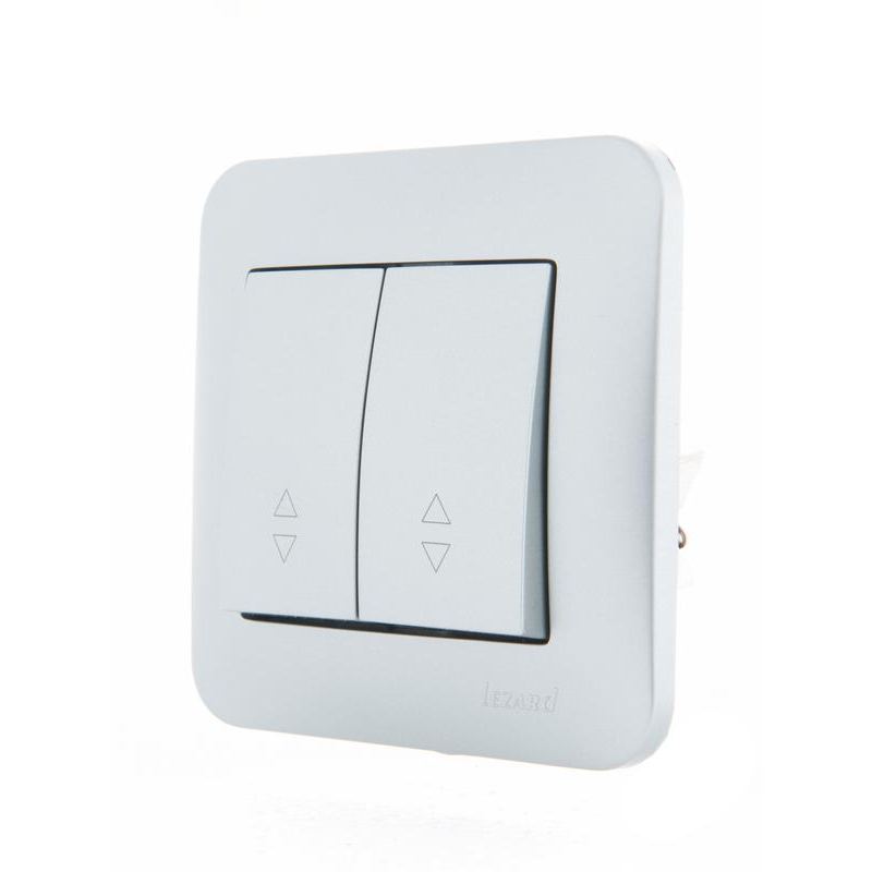 KARINA Выключатель проходной двойной матовое серебро (10шт/120шт) (707-4388-106)