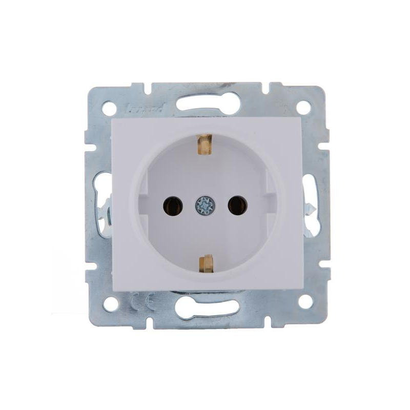 KARINA Розетка с/з керамика белая (10шт/120шт) (707-0288-122)