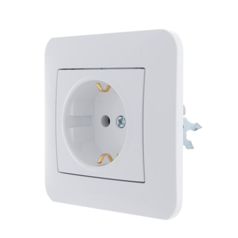 KARINA Розетка с/з керамика белая (10шт/120шт) (707-0288-122)