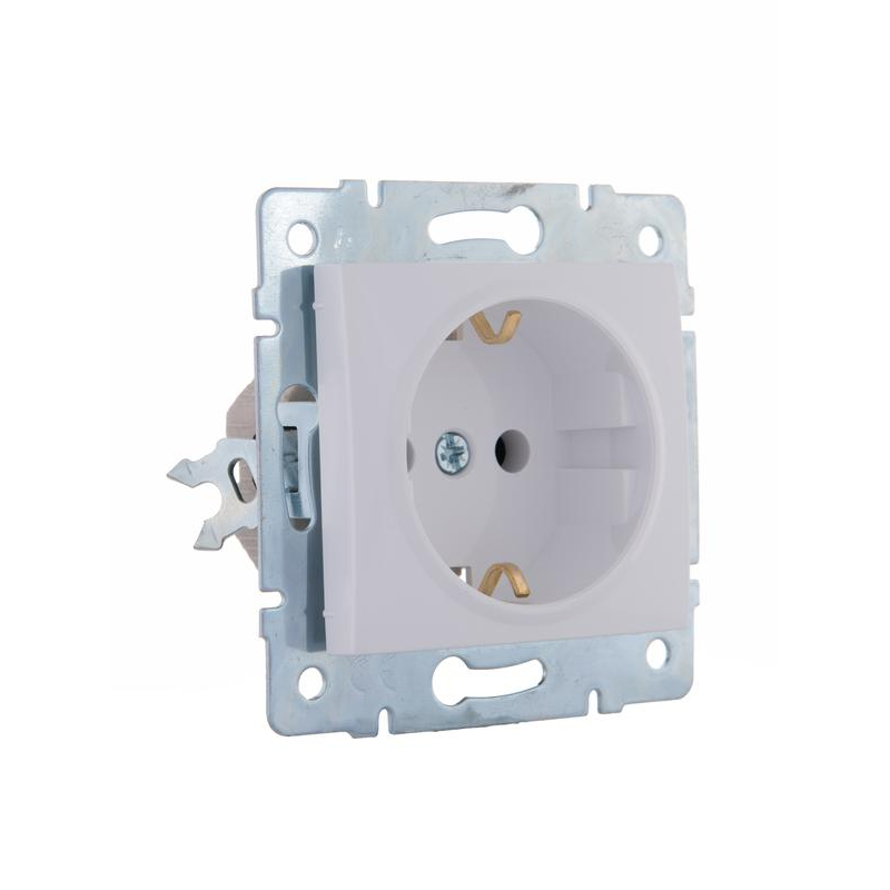 KARINA Розетка с/з керамика белая (10шт/120шт) (707-0288-122)