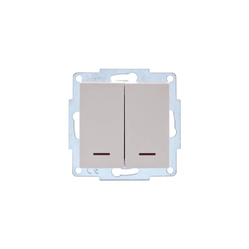 Выключатель 2-кл. СП Vesna с индикацией механизм крем. LEZARD 742-0388-112