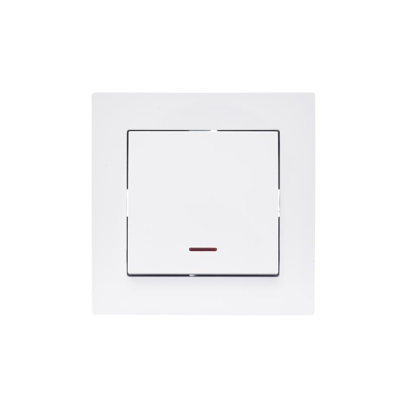 Выключатель 1-кл. СП Vesna с индикацией механизм бел. LEZARD 742-0288-111