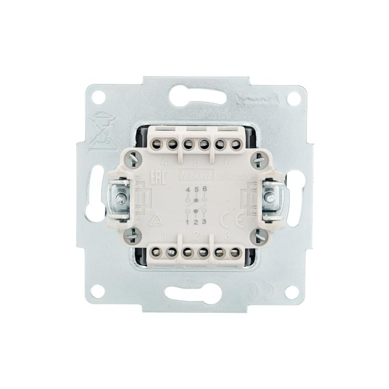 Переключатель проходной 2-кл. СП Vesna механизм черн. бархат LEZARD 742-4288-106