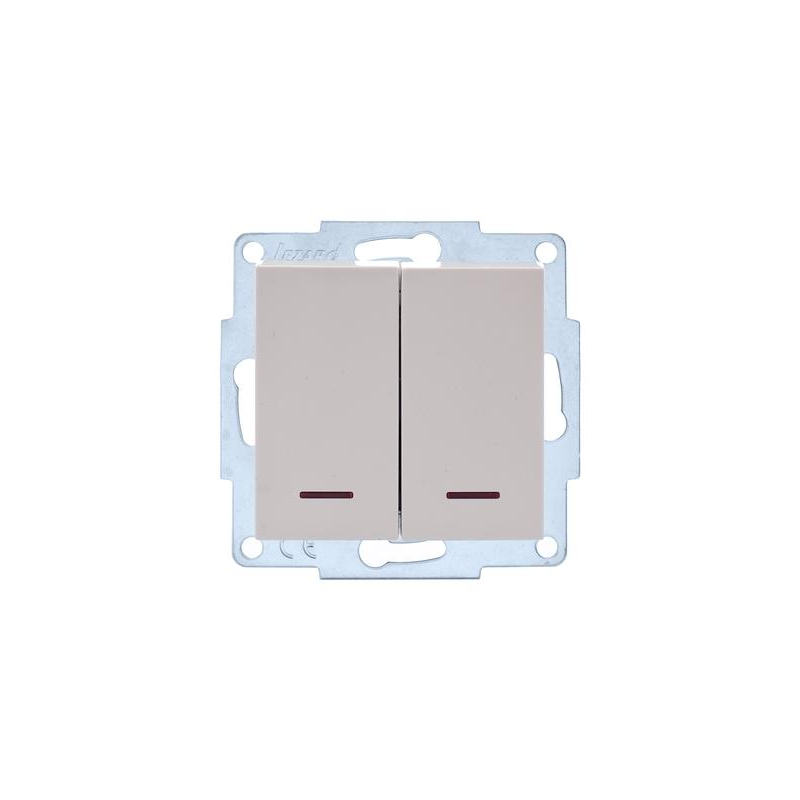 Переключатель проходной 1-кл. СП Vesna с индикацией механизм крем. LEZARD 742-0388-114