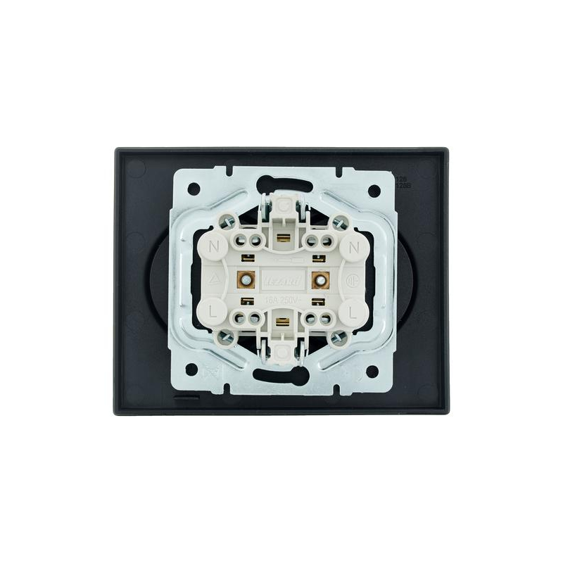 Розетка 2-м СП VESNA без заземл. ПБТ черн. бархат LEZARD 742-4200-128B