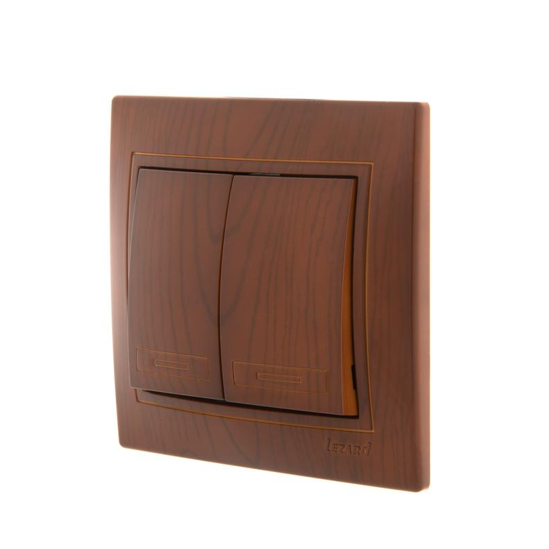 Выключатель 2-кл. СП Мира 10А сосна LEZARD 701-0801-101