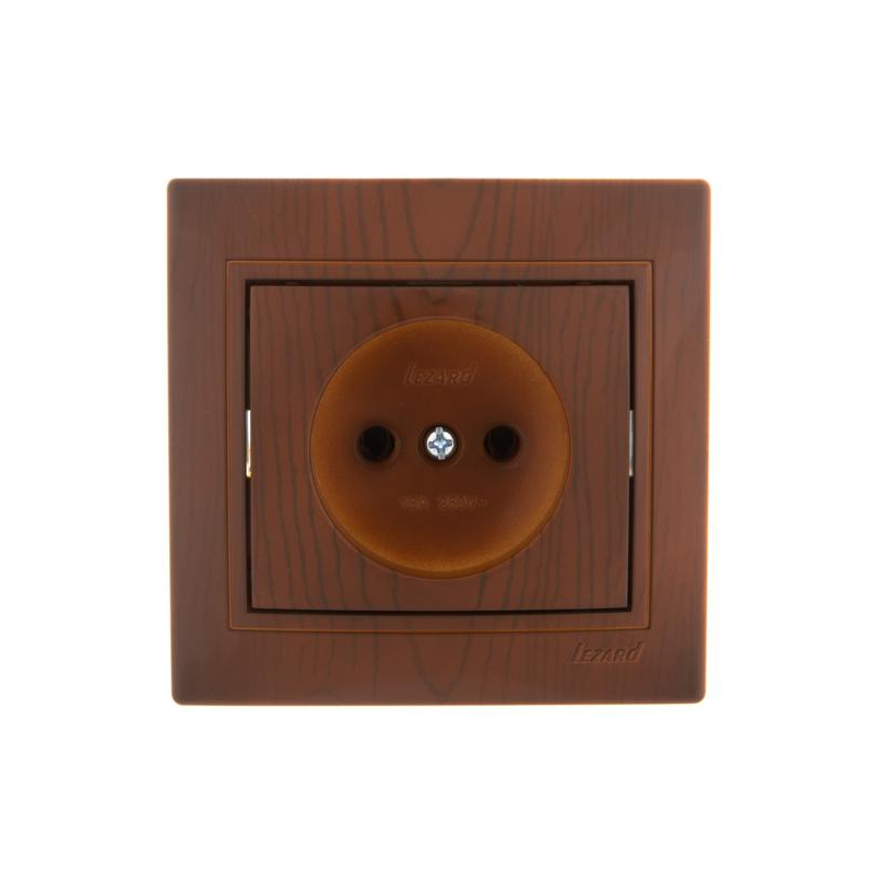 Розетка 1-м СП Мира 16А IP20 без заземл. керамика сосна LEZARD 701-0801-121
