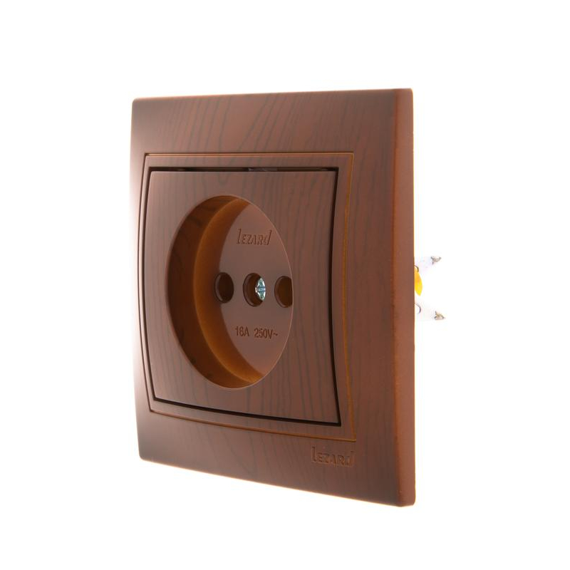 Розетка 1-м СП Мира 16А IP20 без заземл. керамика сосна LEZARD 701-0801-121