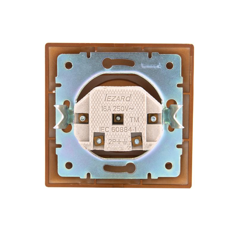 Розетка 1-м СП Мира 16А IP20 без заземл. керамика сосна LEZARD 701-0801-121