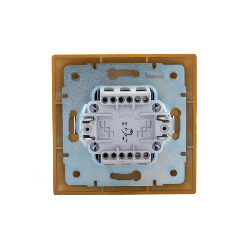 Выключатель 1-кл. СП Мира 10А IP20 с подсветкой ольха LEZARD 701-0701-111