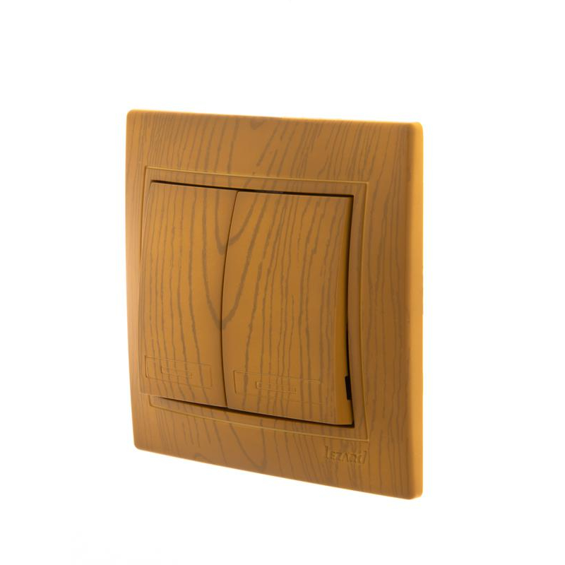 Выключатель 2-кл. СП Мира 10А IP20 ольха LEZARD 701-0701-101