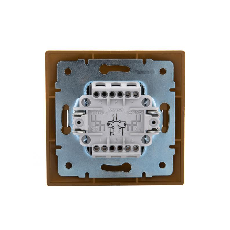 Выключатель 2-кл. СП Мира 10А IP20 с подсветкой ольха LEZARD 701-0701-112