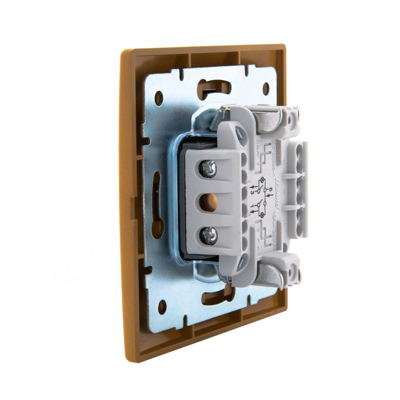 Выключатель 2-кл. СП Мира 10А IP20 с подсветкой ольха LEZARD 701-0701-112