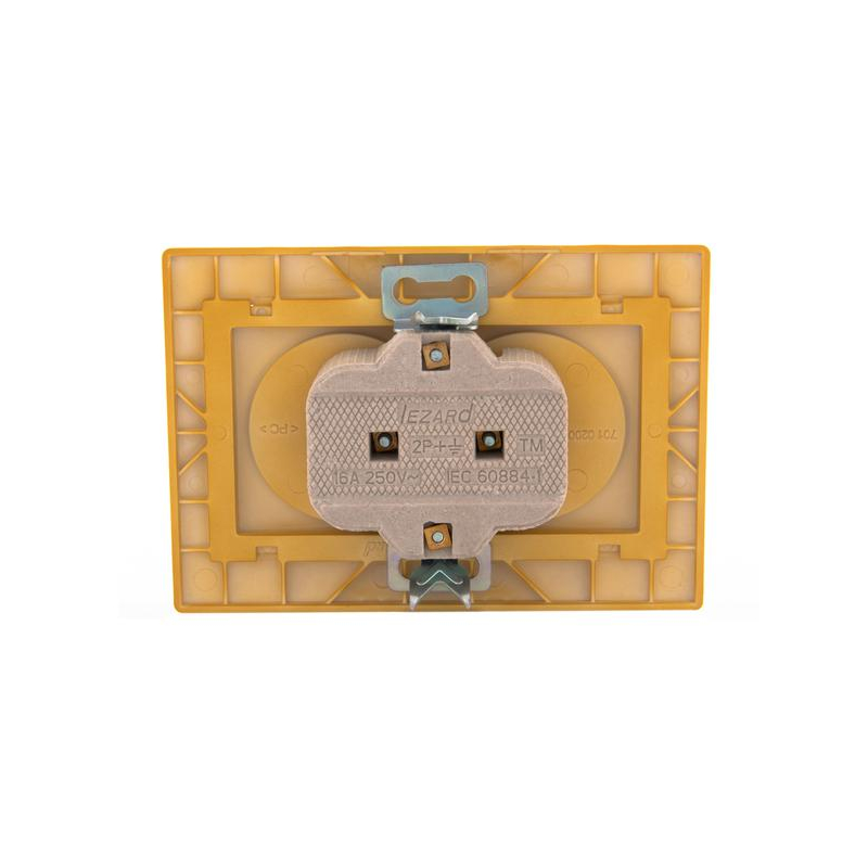 Розетка 2-м СП Мира 16А IP20 без заземл. керамика ольха LEZARD 701-0701-128