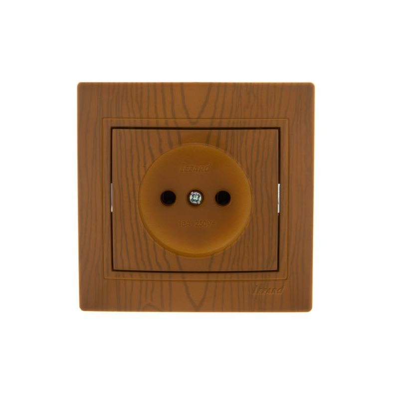 Розетка 1-м СП Мира 16А IP20 без заземл. керамика ольха LEZARD 701-0701-121