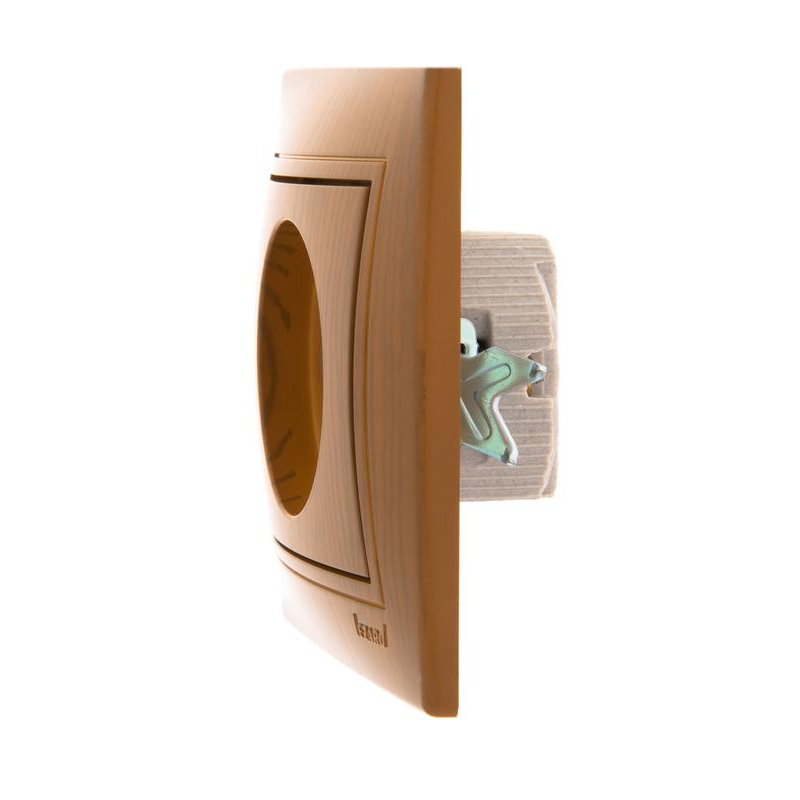 Розетка 1-м СП Мира 16А IP20 без заземл. керамика ольха LEZARD 701-0701-121