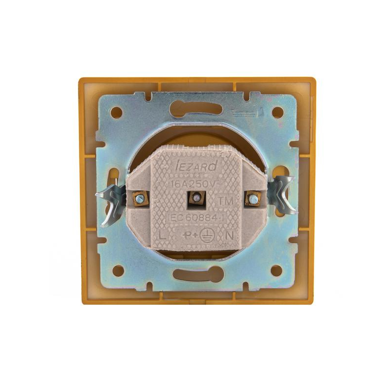 Розетка 1-м СП Мира 16А IP20 без заземл. керамика ольха LEZARD 701-0701-121